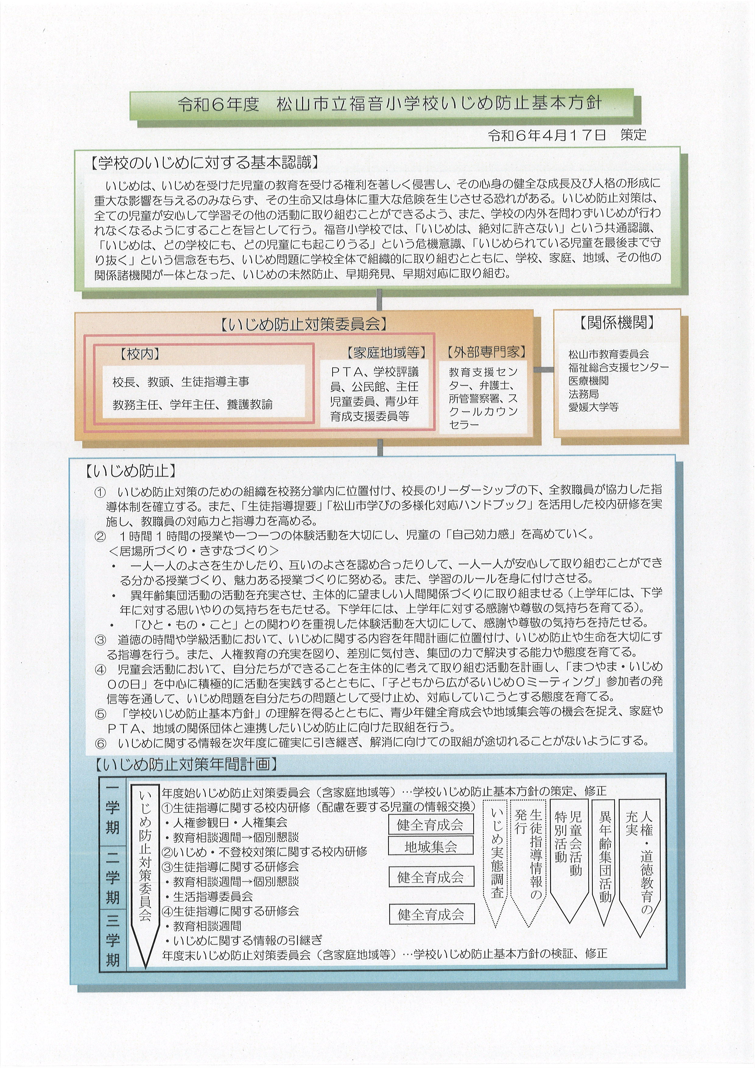 福音小学校いじめ防止基本方針 (1)